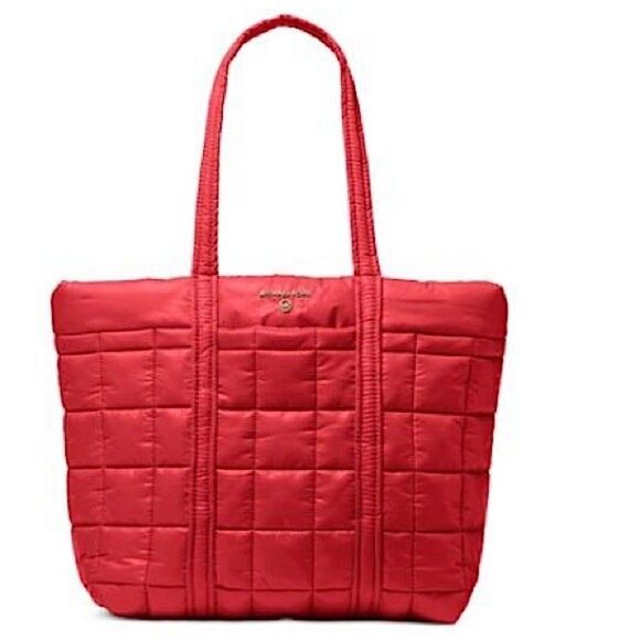 Michael Kors Stirling Small Quilted Recycled Polyester Tote Bag - Red $258 - Picture 3 of 11
